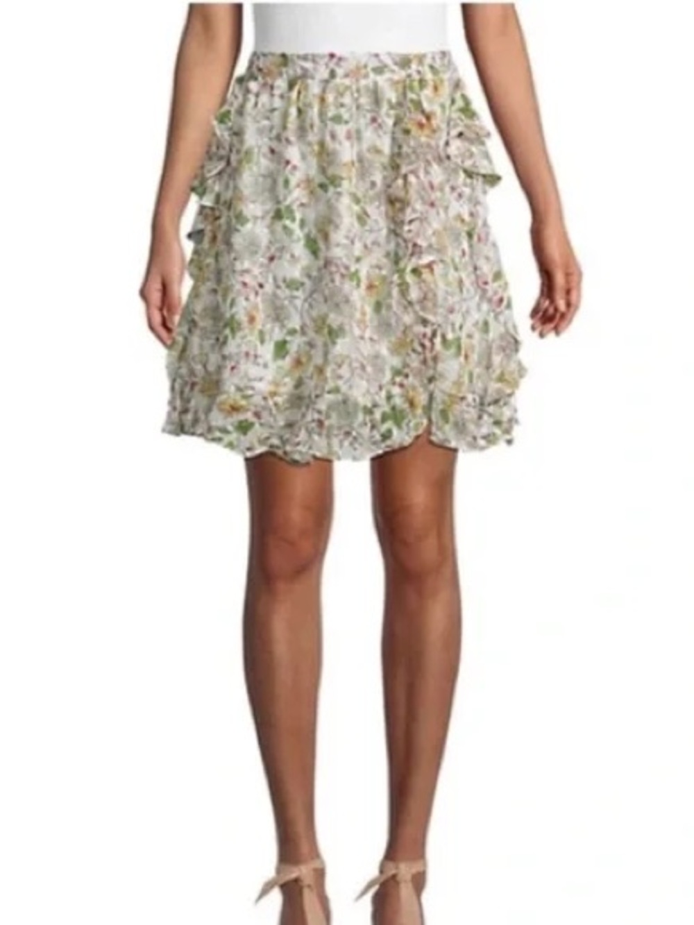 Walter Baker Ryder Floral Garden Party Chiffon Ruffle Skirt